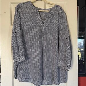 Dalia Navy and White Blouse